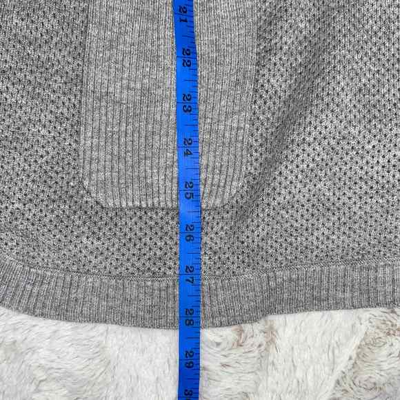 Evolution by Cyrus Cowl Neck Sweater Large Womens Perforated Gray Ribbed - Picture 7 of 8